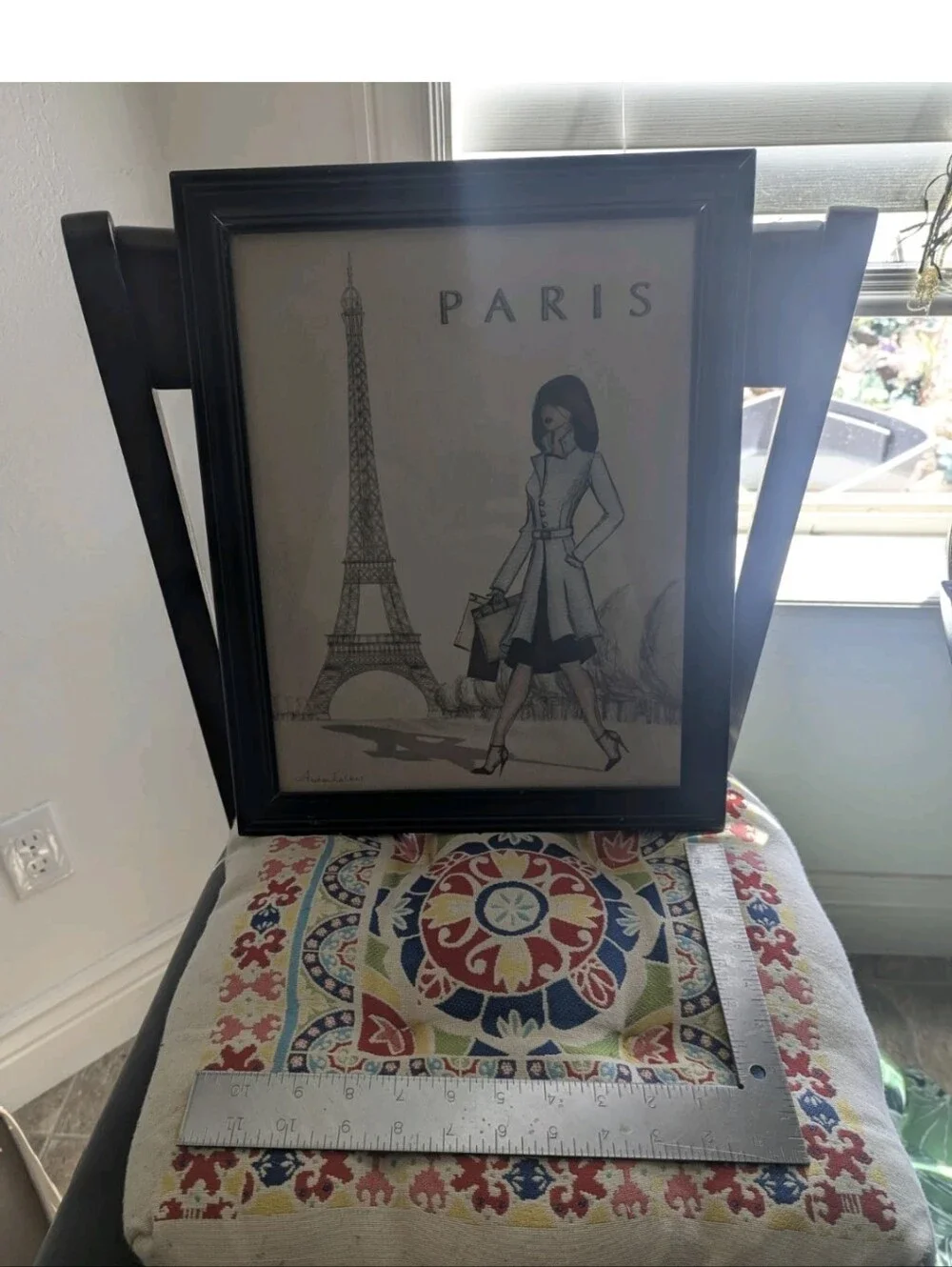 Andrea Laliberte Framed Art Print Paris Fashion Eiffel Tower Printed Signature